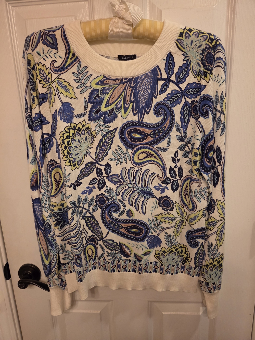 Talbots Floral Paisley Crewneck Sweater